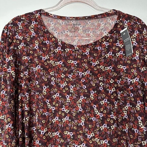 Lane Bryant Floral Tunic Burgundy Size 26/28 - Picture 6 of 8